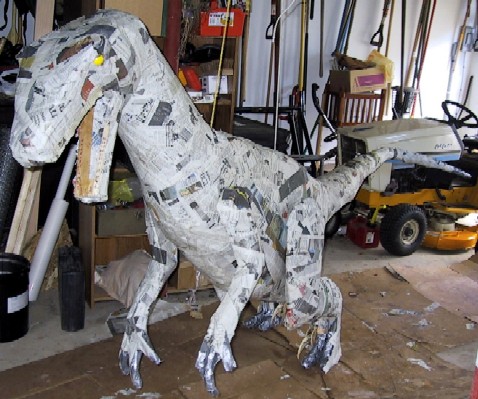 Velociraptor Prop - Paper Mache Side