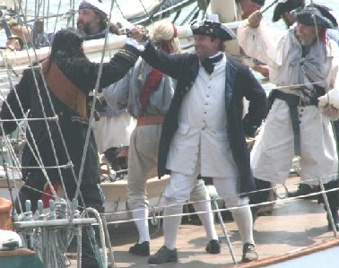 Blackbeard and Maynard sword fight