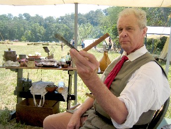 Don Dunkelberger holding a period razor