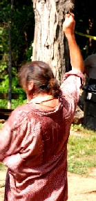 A wet Clint inciting the crowd