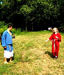 Swordfighting siblings