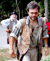 Nathan in multi-colored clothes