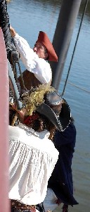 The rope ladder climbed by Silas Thatcher