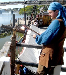 Mission lighting the deck gun