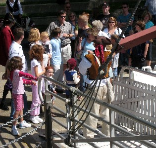Crowd lining up for the Santa Maria