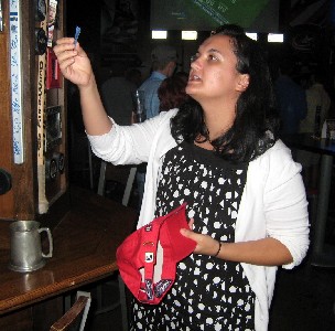 Woman with a winning ticket