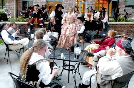 Pirates on the terrace at the Blue Moon