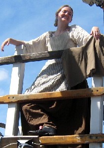 Kate Bagley standing at the ship's rail