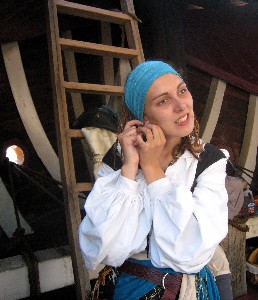 Isabella putting on her earings