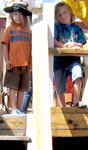 Brother and sister on the quarter deck