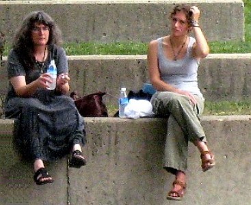 Tirzah and her mom in the park