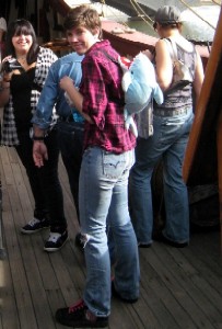 Stephanie and Henry (her backpack)