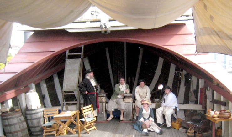 A coffee klatch on the Santa Maria