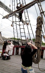 Photographer shooting someone in the ropes