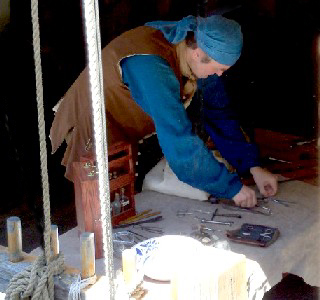 Mission setting out his instruments