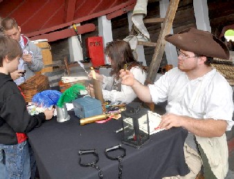 George and Trish working on certificates