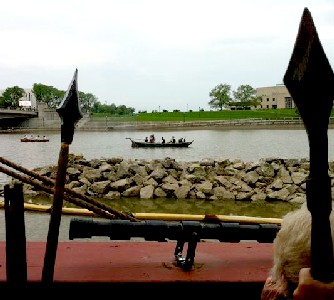 The two assault boats on the water.