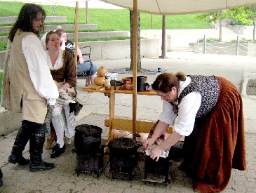 Trish, Kate & 
        Jennie cooking