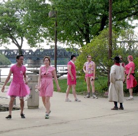 Corey is Stunned by the Pink Dress People