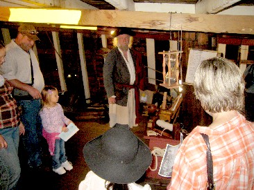 Mark explains navigation to a crowd