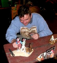 Mission admiring his models