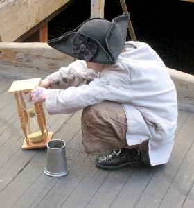 Ryan studies the ship's glass