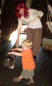 Chelsea explaining the rudder