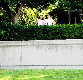 Watching the meeting from afar