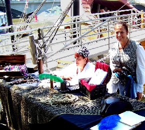 Becci and Carla at the Registration Table