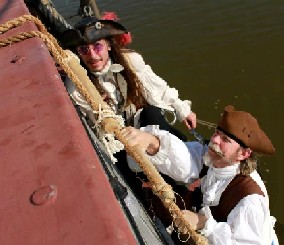 Dennis and Dan clambor up the ladder