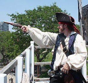 Jim Shipley defending the ship