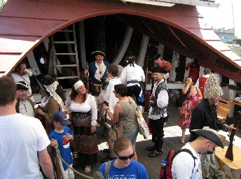 Post battle crowd on the ship