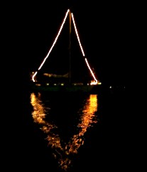 The S/V Aurora at Night by Rachel