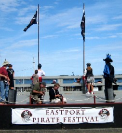 Flag Raising during the Bed Race