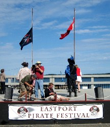 Bed Riders Raising the Flags