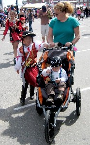 Pirate Biker in Stroller