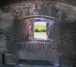 Looking out
the gunport at the battle 1
