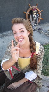 Mae showing finger bitten by iguana 2