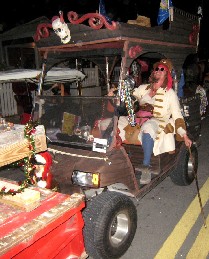 Blind Chrispy in the pirate go cart