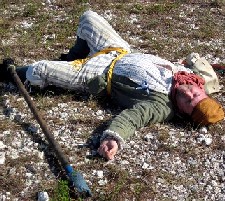 Michael's dramatic death pose