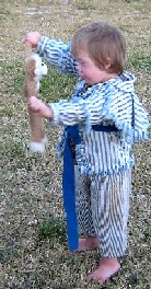 Charlie playing with Lob