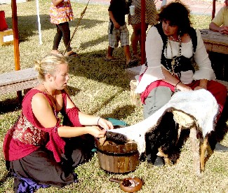 Cleaning the Goat Skin