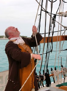 William Hauling a Ship's Line