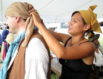 Skylar Grey Tying Mission's Head Scarf