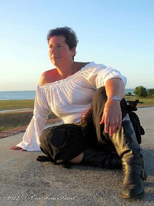 Stephanie on the Fort Wall