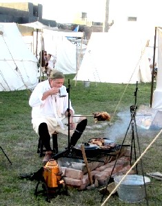 Steve Cooking and Drinking Coffee