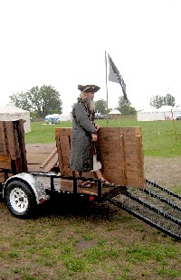Billie unloading tavern pieces