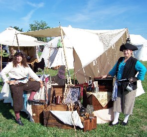 Carla and Becci and the Kid's booth