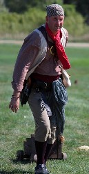 Dave hauling the cannon