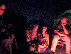 The crowd at the camp fire